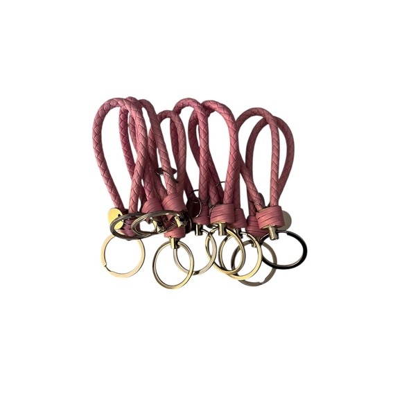 The Unbranded Brand Accessories - 9 Pink Leather Wrist Lanyard for Keys, Key Chains ID Badges Card Wallet Phone